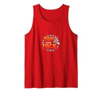 Top of The Pack: Fierce Wolf Leader Emblem Tank Top, Men, Red, S