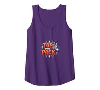 Top of The Pack: Fierce Wolf Leader Emblem Tank Top, Women, Purple, M