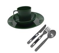 TOP OF THE RANGE - ESSENTIAL GEAR - CAMP DINING SET + CUTLERY - 3PS - MUG + BOWL + PLATE + CUTLERY