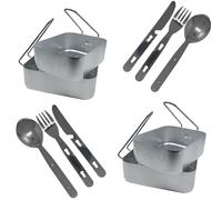 TOP OF THE RANGE - ESSENTIAL GEAR - STANDARD ISSUE MESS KIT - MESS TIN (2PK) + CUTLERY SET - SET OF 2
