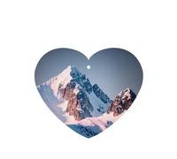 Top Of The Snowy Mountain Pattern Car Air Fresheners 4 Pcs Heart Shape Hanging Aromatherapy Tablets Scented Fresheners For Bedroom Bathroom