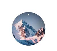 Top Of The Snowy Mountain Pattern Car Air Fresheners 4 Pcs Round Shape Hanging Aromatherapy Tablets Scented Fresheners For Bedroom Bathroom