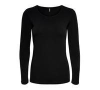 ONLY Women's Onllive Love Life L/s Oneck Top Noos JRS T-Shirt Not Applicable, Black, X-Large
