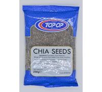 Top-op Chia Seeds 250g - Raw & Natural Superfood - High in Fibre, Omega-3, Protein - Ideal for Smoothies, Breakfast, Weight Management, and Baking (Pack of 1)