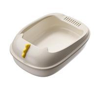 Top Opening Toilet, Low Entry Jumbo Senior Kitty Potty, with Scoop, Indoor Cat Litter Box for Kittens and Big Cats(White,42cm)