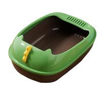 Top Opening Toilet, Low Entry Jumbo Senior Kitty Potty, with Scoop, Indoor Cat Litter Box for Kittens and Big Cats(Brown,50cm)