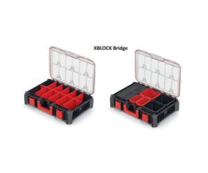 (Top organisers, Bridge organiser with dividers) Kistenberg XBlock Modular Rolling Toolbox Wheels Various Polypropylene Lockable