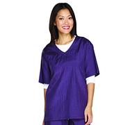 Top Performance V-Neck Grooming Smocks - Comfortable Pull-Over Nylon Tops for Professional Pet Groomers - Small, Plum,Purple