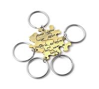 Top Plaza 5 Pcs BFF Best Friend Friendship Family Keychains Matching Puzzle Pendant Charm Set -"Always Together Never Apart Maybe in Distance but Never at Heart"