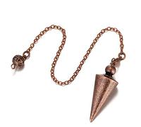 Top Plaza Bronze Metal Copper Spiritual Point Pendulum for Divination Healing Dowsing Wicca Balancing Pointed Cone Pendant Pendulum