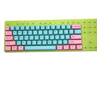 Top Print 61 Keys Miami Thick PBT OEM Profile Keycap for MX Switches GH60 Tenkeyless Mechanical Gaming Keyboard (Only Keycap)