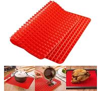 Top Pyramid Pan | 16 x 11 inches Large Red Pyramid / Raised Cone Shaped Healthy Silicone Mat for Cooking, Baking and Roasting | Superb Non-Stick Food Grade Silicone | Dishwasher Safe Series