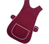 Top Quality Ladies Home / Work Tabard (Tabbard) Apron with Single Large Front Pocket, White Piping and Side Fastening Button Tabs - Available in BLACK / BOTTLE GREEN / BURGUNDY / EMERALD / NAVY BLUE / RED / ROYAL BLUE - UK Sizes 8/10 up to 28/30 (UK 16/18 (OS), Burgundy)