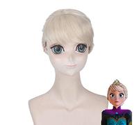 Top Qualtiy Braids Short Natural Blonde Elsa Synthetic Hair Cosplay Wig + Wig Cap PL-715
