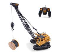 Top Race 12-Channel RC Remote Control Construction Crane Tractor - 1:24 Scale, Perfect for Kids Ages 3+