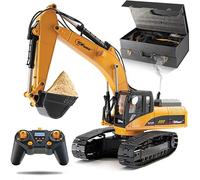Top Race 23 Channel Hobby Remote Control Digger Excavator, Construction Vehicle RC Tractor, Full Metal Excavator Toy Digger With Real Smoke, Heavy Duty Carries 70 KG and Diggs 0.5 KG