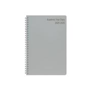 Top Sale 2025-2026 A4 Diary | Wiro Bound Mid-Year Academic Planner | Week to View 18-Month Appointment Organiser & Journal with Durable Plastic Cover - Silver