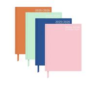 Top Sale 2025-26 A4 Day Per Page Academic/Mid-year Diary with Textured HardCover and Matching Ribbon - Light Pink/Baby Pink