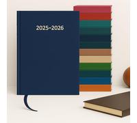Top Sale 2025-26 A4 Page Per Day Academic/Mid-Year Diary - Hard Cover Daily Planner with Matching Ribbon - Blue