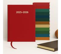 Top Sale 2025-26 A4 Page Per Day Academic/Mid-year Diary with Hard Cover and Matching Ribbon- Burgundy