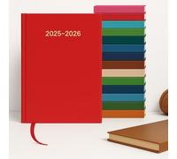 Top Sale 2025-26 A5 Week To View Academic/Mid-year Diary with Hard Cover and Matching Ribbon Marker- Maroon