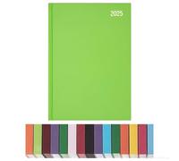 Top Sale 2025 A5 Week To View Yearly Diary with Hard Cover and Matching Ribbon Marker (Green)