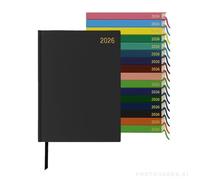Top Sale 2026 A4 Two Pages Per Day Diary - Black Hardcover Planner with Ribbon Marker | Yearly Daily Organizer Notebook for Work, Study, or Home | Professional Productivity Journal