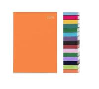 Top Sale 2026 A5 Day Per Page Yearly Diary with Hard Cover and Matching Ribbon Cover Orange