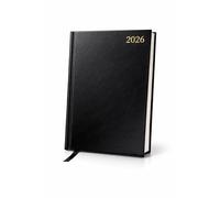 Top Sale 2026 A5 Diary Day Per Page - Black Hardback Appointment Planner with Half Hourly Times, Full Saturday and Sunday Pages, Ribbon Marker and Year Planners