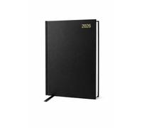 Top Sale 2026 A5 Diary Day Per Page - Black Hardcover Daily Planner with Full Weekend Pages, Ribbon Marker, Year Planners and Reference Pages - Casebound Appointment Organiser