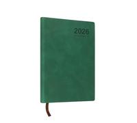 Top Sale 2026 A5 Diary - Soft PU Day-Per-Page Planner | Monthly Index Tabs, Ribbon Marker, Notes on Every Page | Weekend Shared Page | Personal Info, Monthly Planner & Useful Reference Pages - Green
