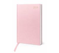 Top Sale 2026 Diary Planner A4 Week-to-View Hardback - Casebound Weekly Organiser Calendar with Ribbon Bookmark, 2025-2027 Planners, UK Bank Holidays, Expenses & Conversion Pages - Light Pink