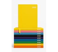 Top Sale 2026 Yellow A4 Day-Per-Page Diary - Hard Cover Planner with Ribbon Marker, Year Planner (2025 to 2027), International Info & Accounts Section - Office, Student & Professional Organiser
