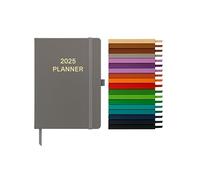 Top Sale A5 Day to Page 2025 Diary Soft PU Cover Grey