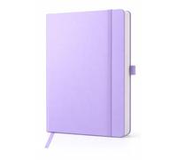 Top Sale A5 Dotted Notebook with Hardcover - 192 Pages, No Bleed Paper, Lay Flat Journal with Elastic Closure, Pen Holder and Ribbon Marker, Premium Lavender Purple Notebook