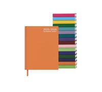Top Sale Textured 2025-26 A5 Day To Page Academic/Mid-year Diary with Hardback and Matching Ribbon - Orange