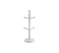 TOP SAVER Mug Tree Cup Holder Elegant Wooden Stand for Coffee Mugs & Tea Cups Stylish Space-Saving Beechwood Mug Holder with 6 Hooks (White)