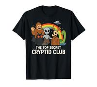 Top Secret Cryptid Club With Mothman Wendigo Nessie Bigfoot T-Shirt