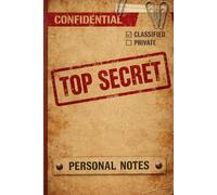 Top secret- personal notes- vintage style notebook, 50 squared pages with watermark