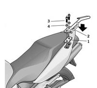 Shad Honda Vfr800/vfr800 Vtec Top Case Rear Fitting Black