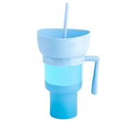 Top Snack Bowl Drink Cup, 2in1 Cup and Bowl Combo, Portable Tumbler, with Built-in Straw & Ergonomic Handle, Spill-Proof, Easy to Clean, Du-Al Purpose Design, for Snacks & Drinks