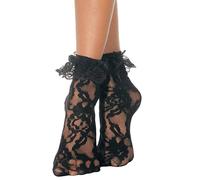 50s Rock n Roll Black Lace Ankle Socks