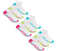 Top Sox Ladies 9 Pairs Trainer Liner Socks Walk Run Jog Ankle Gym Everyday Cotton Rich 4-8 White