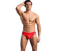 Top Spot Apparel Men's Physique Swim Briefs - 3" Outer Seam, Athletic Cut | Silky 80/20 Nylon Spandex for Swimming & Beach, Majestic Red, XL