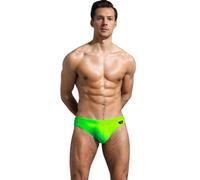 Top Spot Apparel Men's Physique Swim Briefs - 3" Outer Seam, Athletic Cut | Silky 80/20 Nylon Spandex for Swimming & Beach, Super Neon, Medium