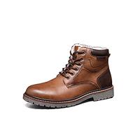 TOP STAKA Men's Boots Lace Up Winter Shoes Fur Warm Ankle Boots Anti-Slip Snow Shoes Tan
