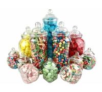TOP STAR 12 Empty Jars Vintage Victorian Pick & Mix Sweet Shop Candy Buffet Kit Party Pack