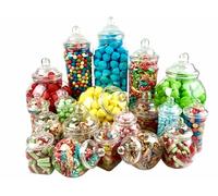 TOP STAR 19 Empty Jars Vintage Victorian Pick & Mix Sweet Shop Candy Buffet Kit Party Pack
