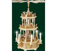 Top Table Pyramid Birth of Christ Natural Electric Pyramid 2 Storey New 16715