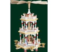 Top Table Pyramid Birth of Christ White Erzgebirge Pyramid 2 Floors New 16730